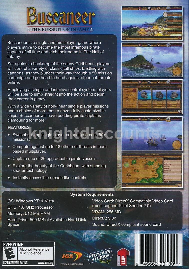 Buccaneer The Pursuit of Infamy – Rare Pirate Ship Adventure Combat PC Game NEW