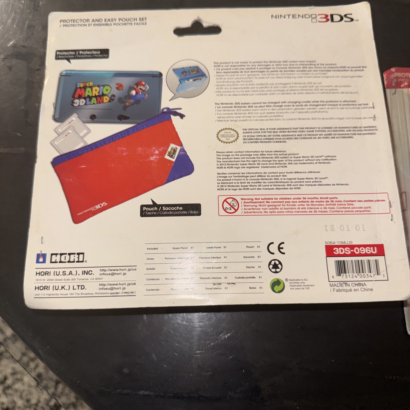 Nintendo 3DS Super Mario 3-D Land ￼Protector & Easy Pouch Set Hori 3DS