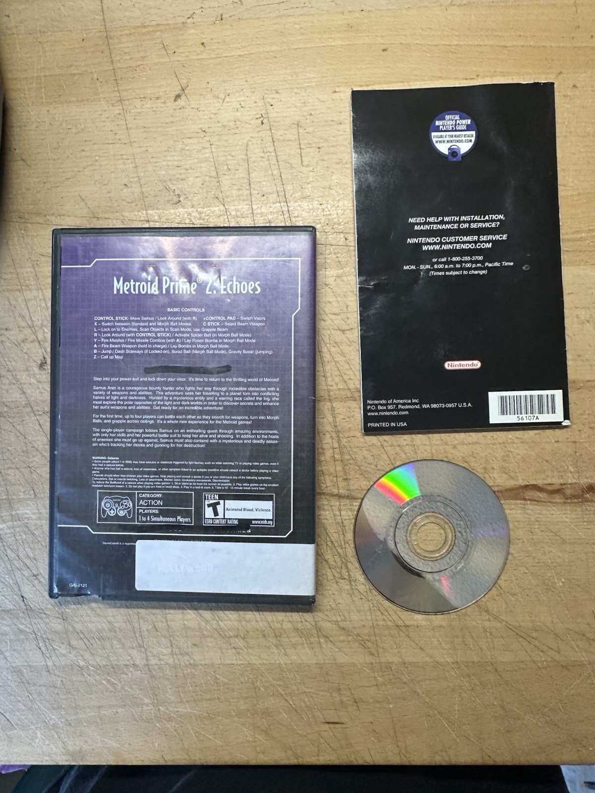 Metroid Prime 2 Echoes GameCube Tested RENTAL CASE