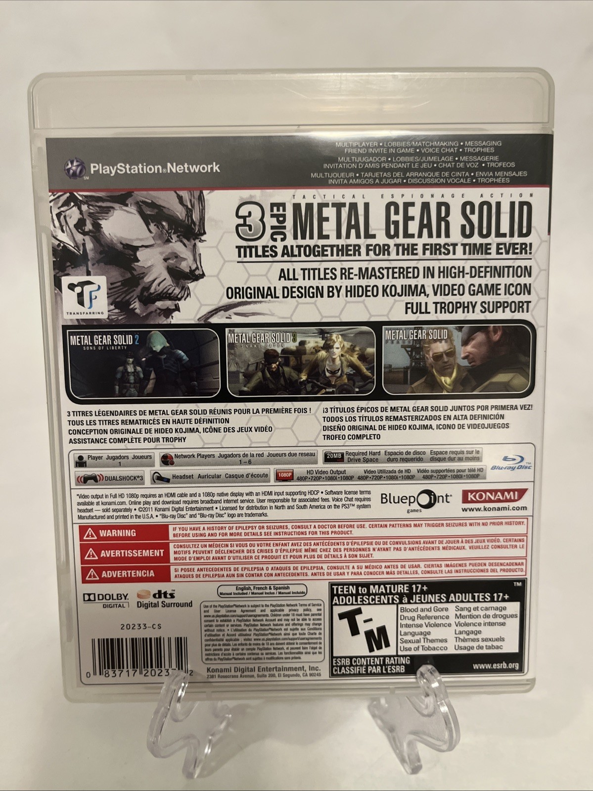 Metal Gear Solid HD Collection (Sony PlayStation 3, 2011) CIB Tested