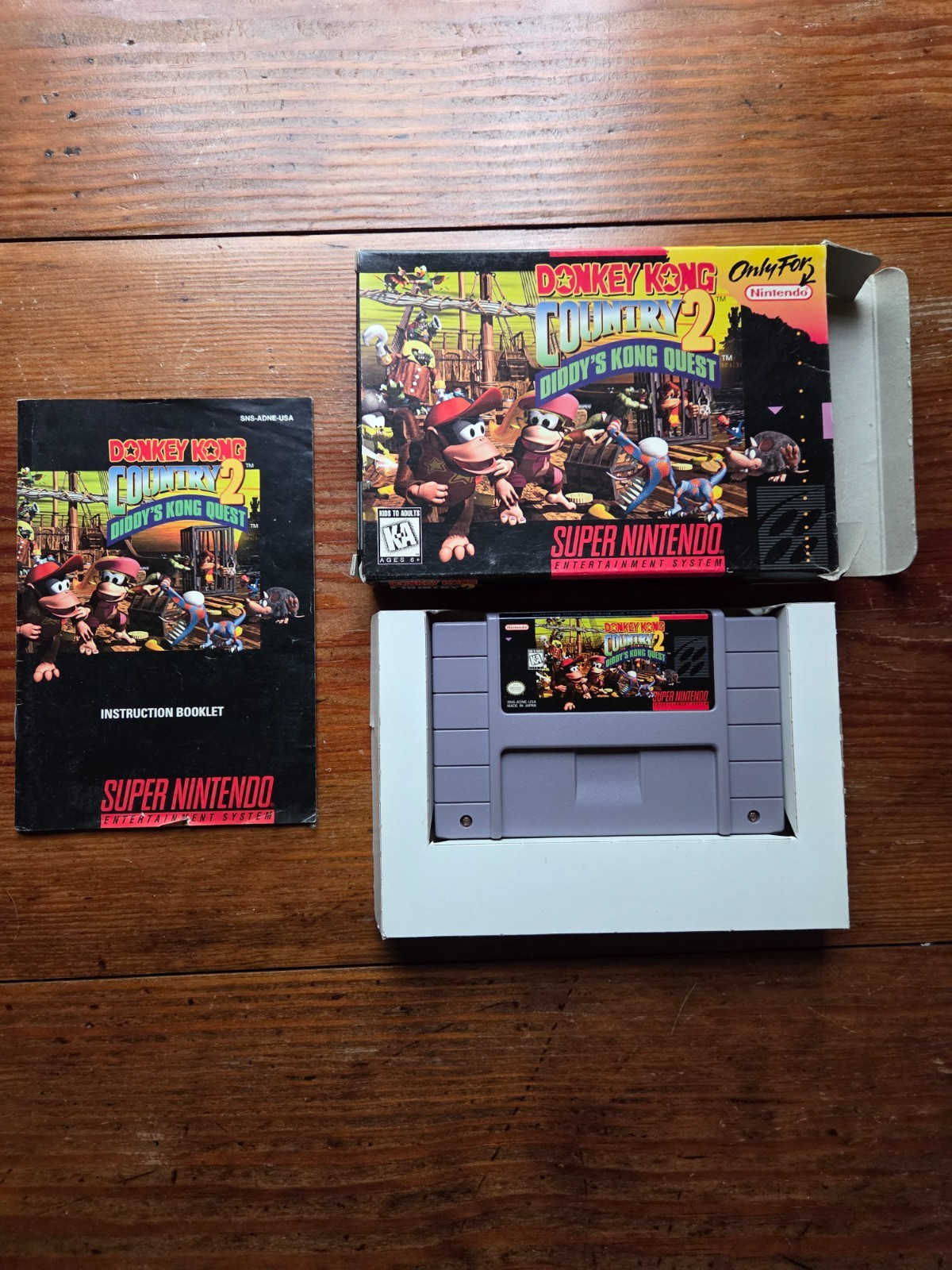 Donkey Kong Country 2: Diddy’s Kong Quest (SNES) CIB – Complete Box & Manual