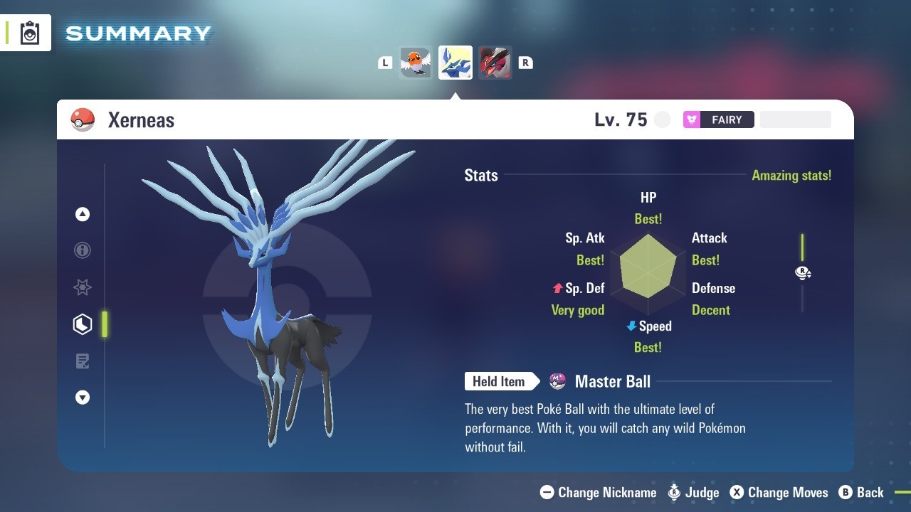 Xerneas Legendary Pokemon Non Shiny Lv. 75 Regular Pokémon Legends: Z-A ZA PLZA