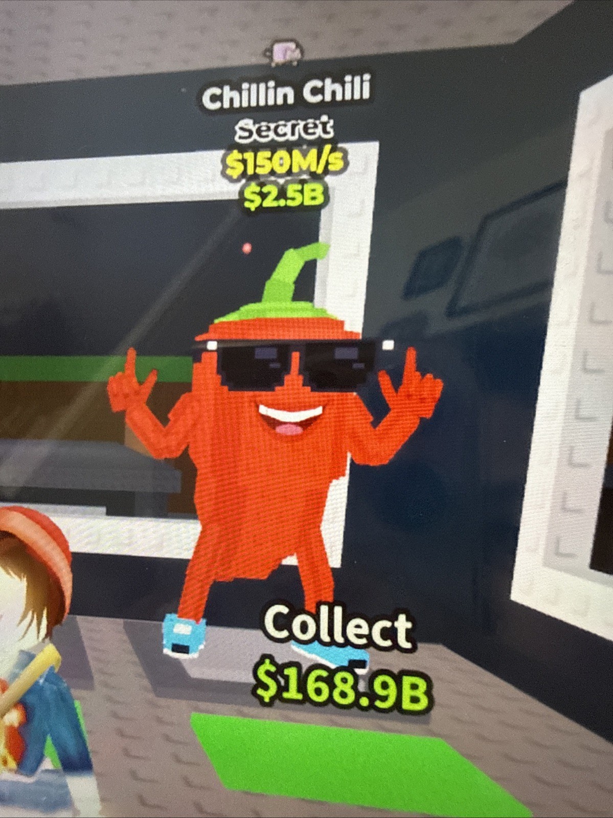 Steal A Brainrot: Chillin Chili 150m Per Second Limited Edition Rare OOP