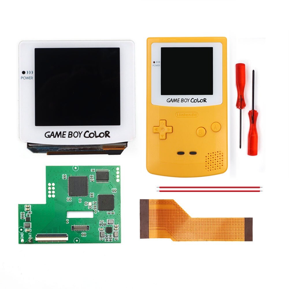 GBC AMOLED OLED Touch Screen Rechargeable Battery Li-ion White Kit For GameBoy