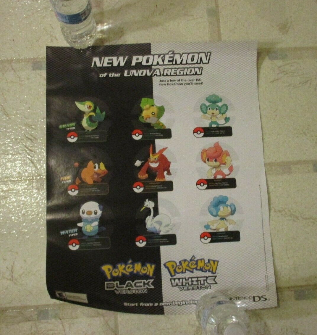Pokemon Black Version / White Version Nintendo DS Display Promo Poster