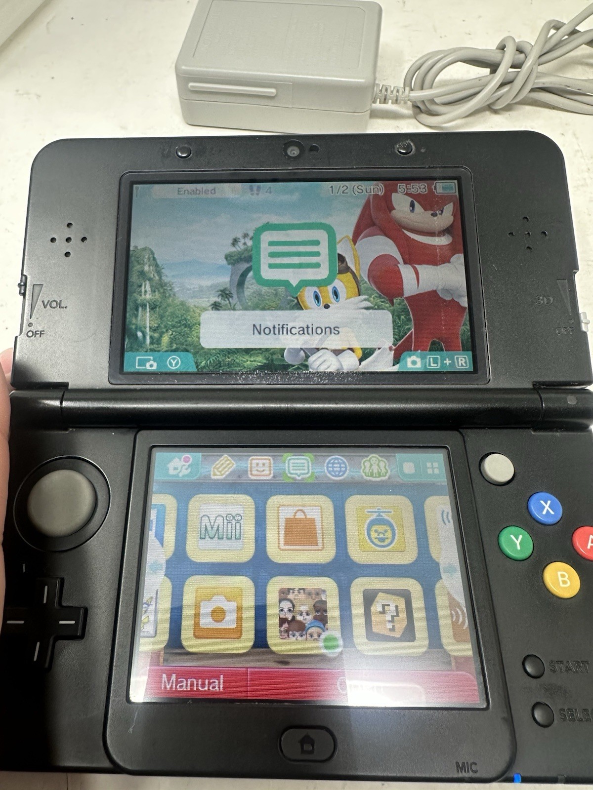 New Nintendo 3DS Mario Edition Black Friday Edition US Model W Charger