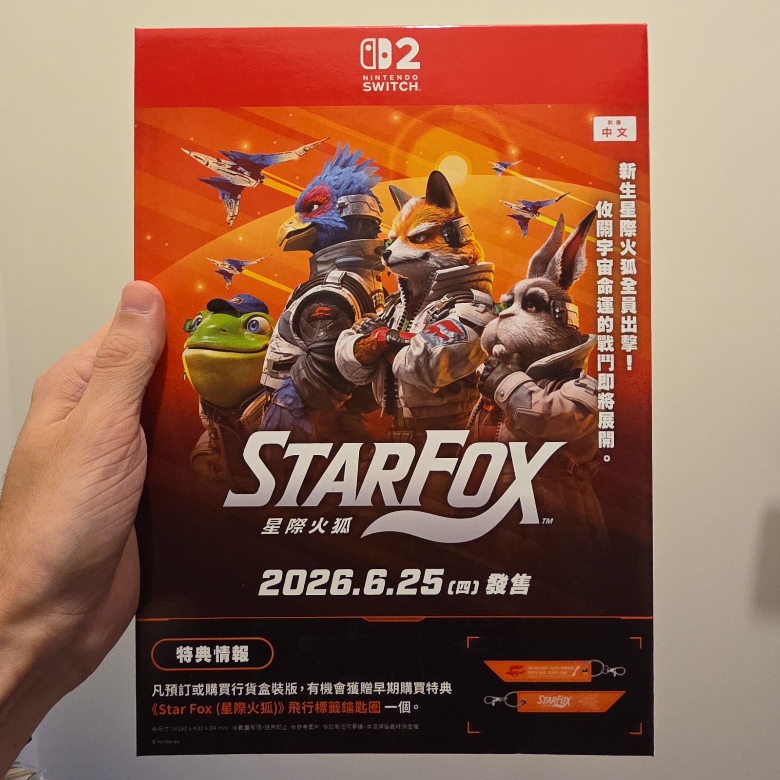 Starfox Nintendo Switch 2 Original Counter Top Display Standee w Promo keychain