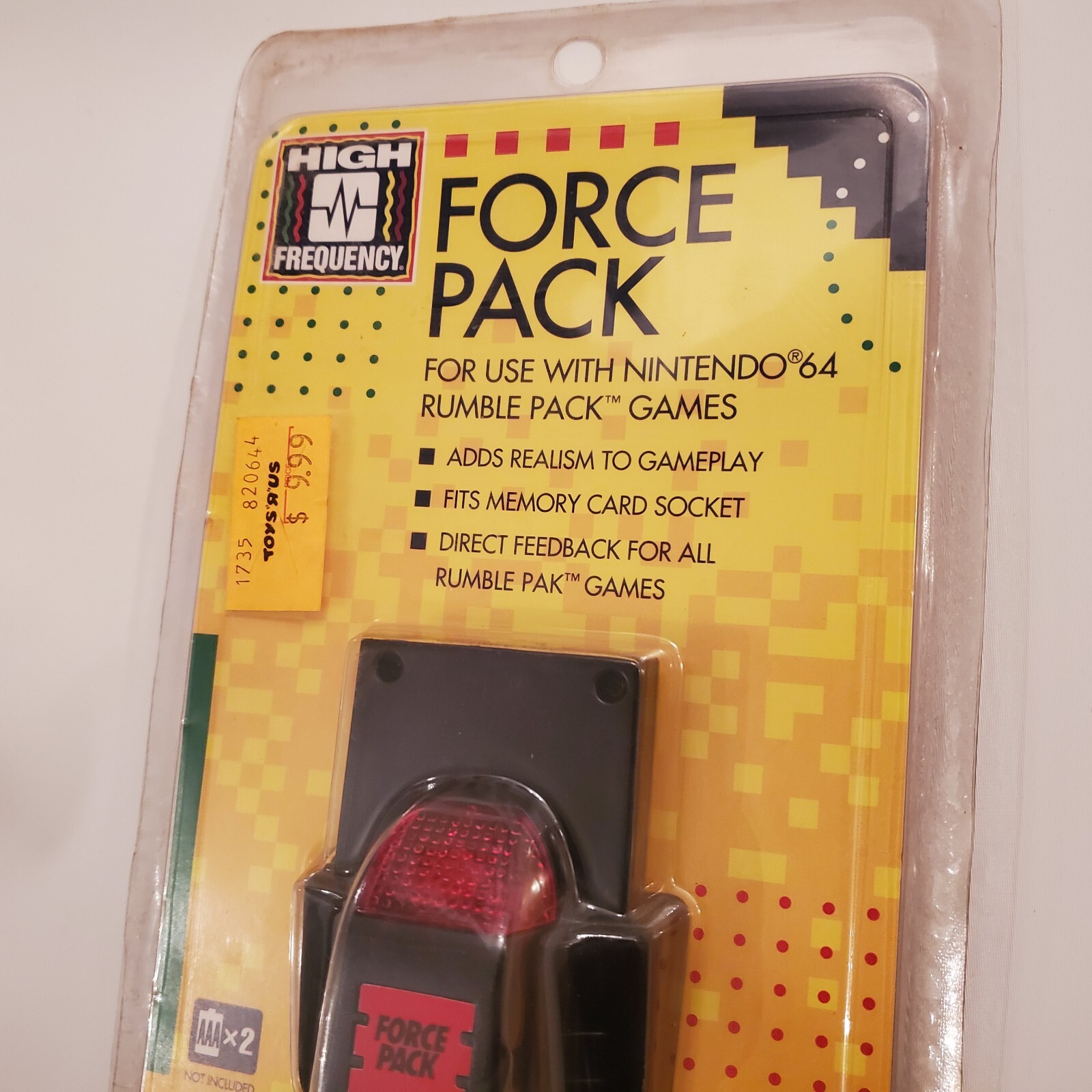 NEW 1997 Force Pack Tremor Rumble Pack Pak Nintendo 64 N64 Mad Catz Toys R US N