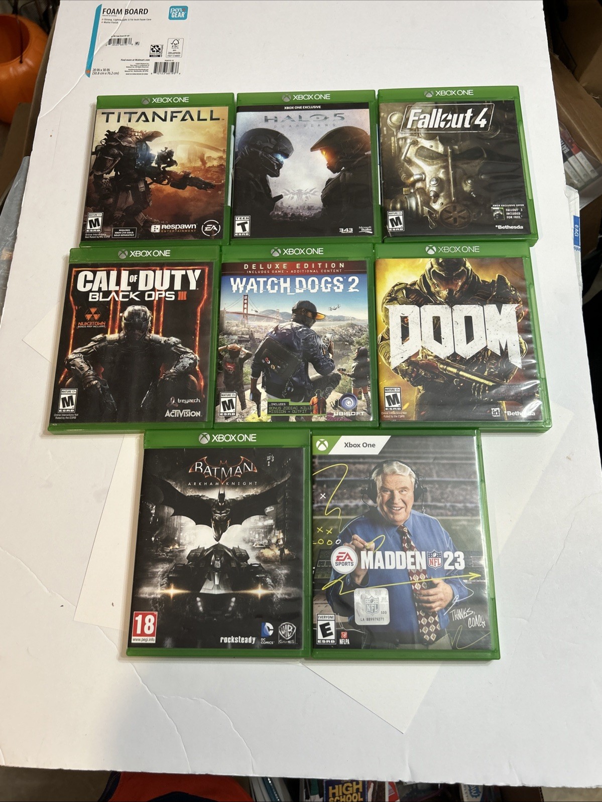 Lot of 8 Microsoft Xbox One Games Halo 5 – Doom – CoD Black Ops 3 And More !!