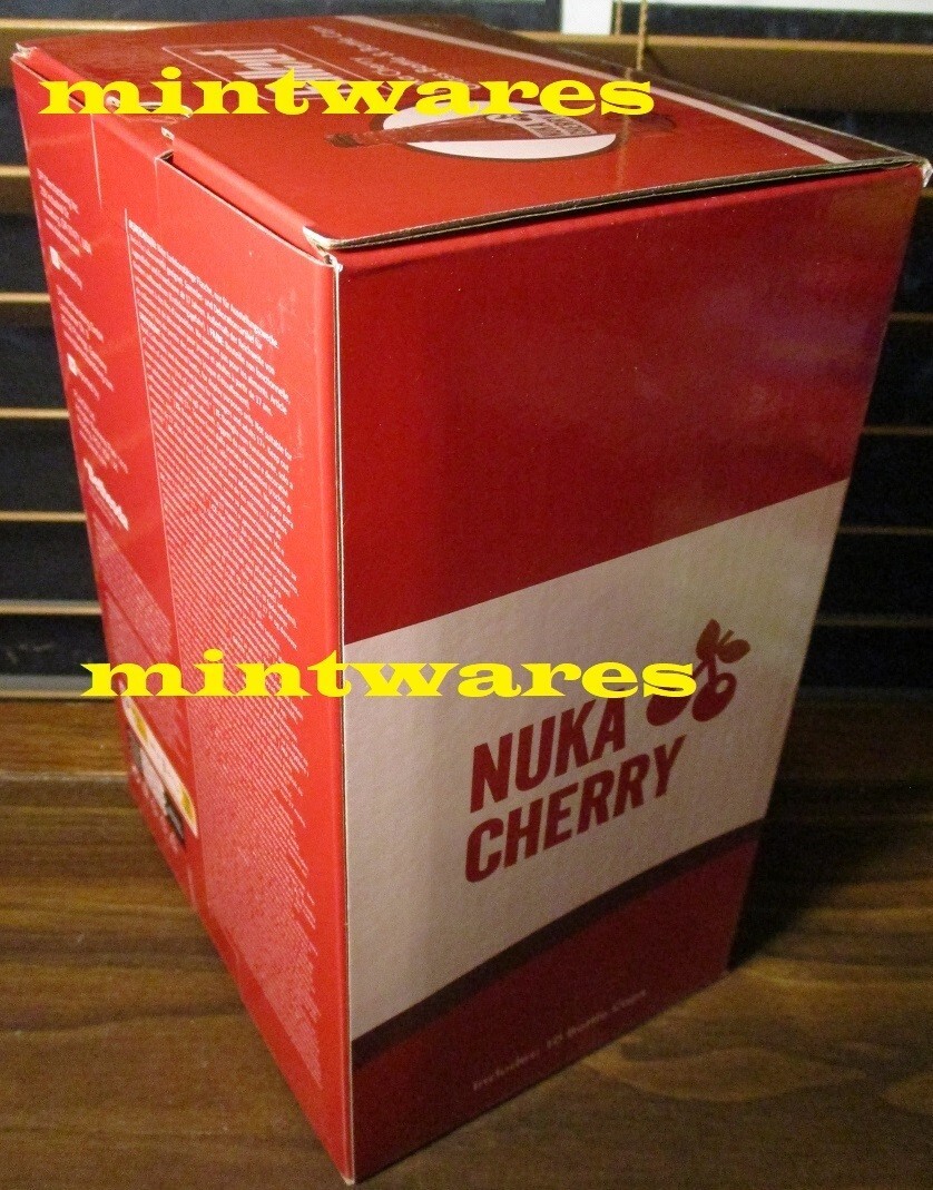 Fallout Nuka Cola Cherry Glass Rocket Bottle & 10 Bottle Caps Replica NEW