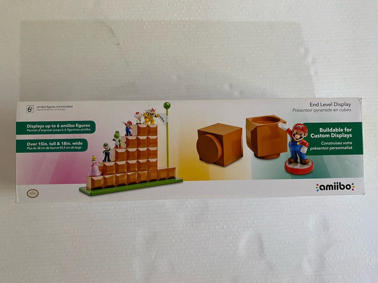 Nintendo AMIIBO Super Mario Bros END LEVEL DISPLAY STAND modular flag pole 2015