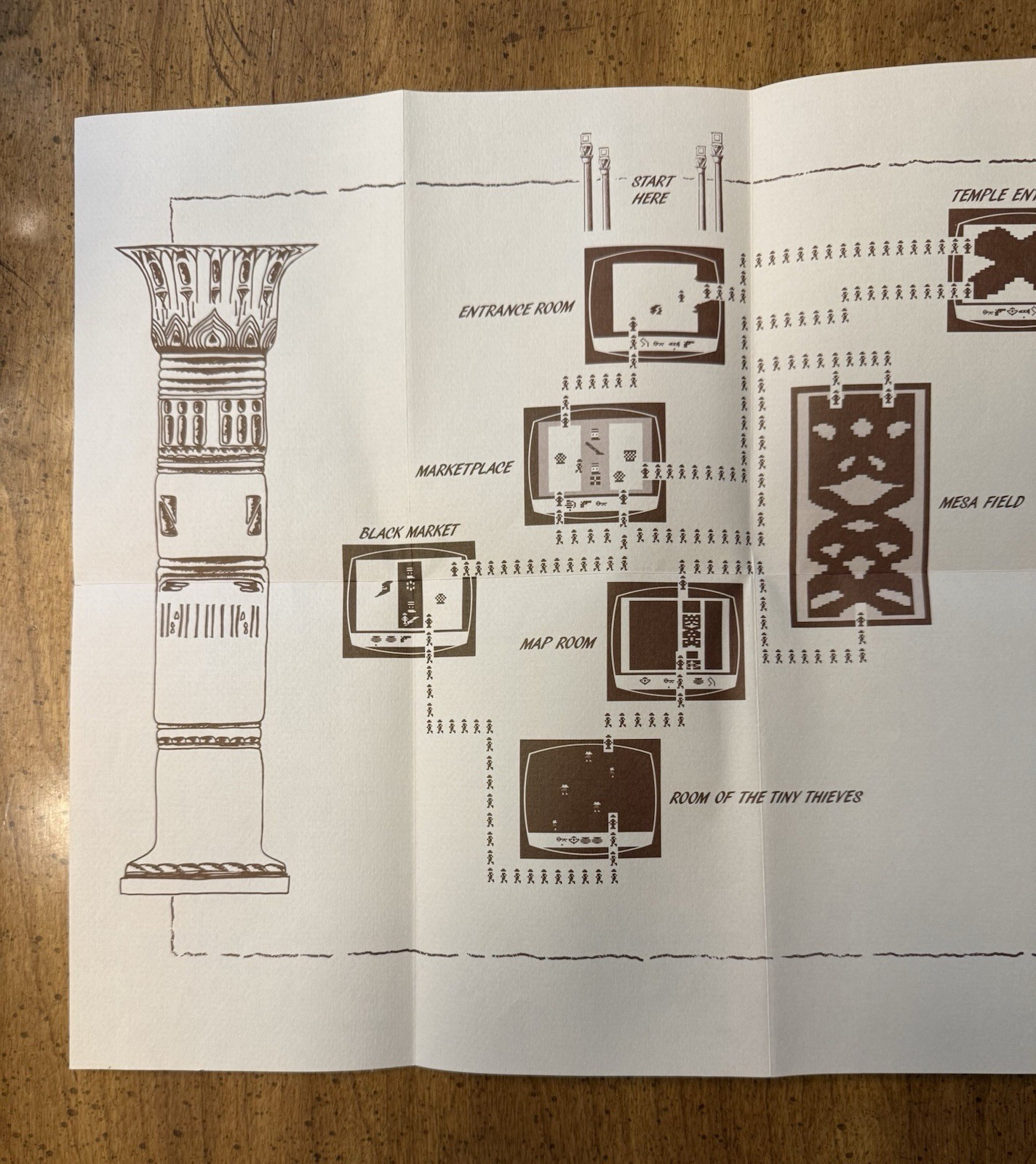 VINTAGE 1983 A Map To The World Of Raiders Of The Lost Ark Solution Sheet Atari