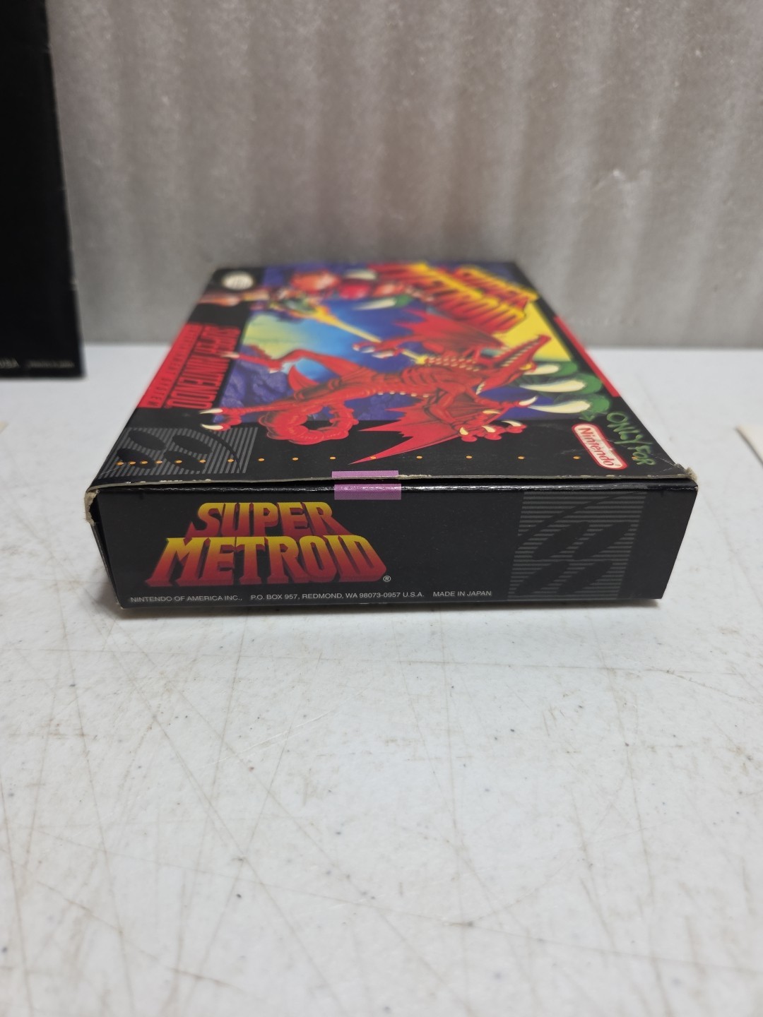Tested – Super Metroid Super Nintendo SNES Complete In Box CIB (Dmg Box)