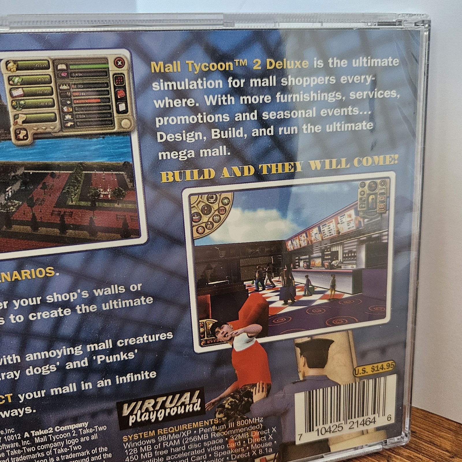 Mall Tycoon 2 Deluxe PC Game CD-ROM Sealed 2004 Global Star Software Windows 98