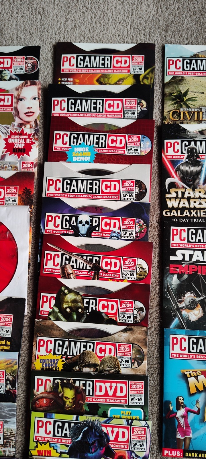 109 Computer Gaming World PC Video Game Demo Disc Lot Vintage 1999 to 2011