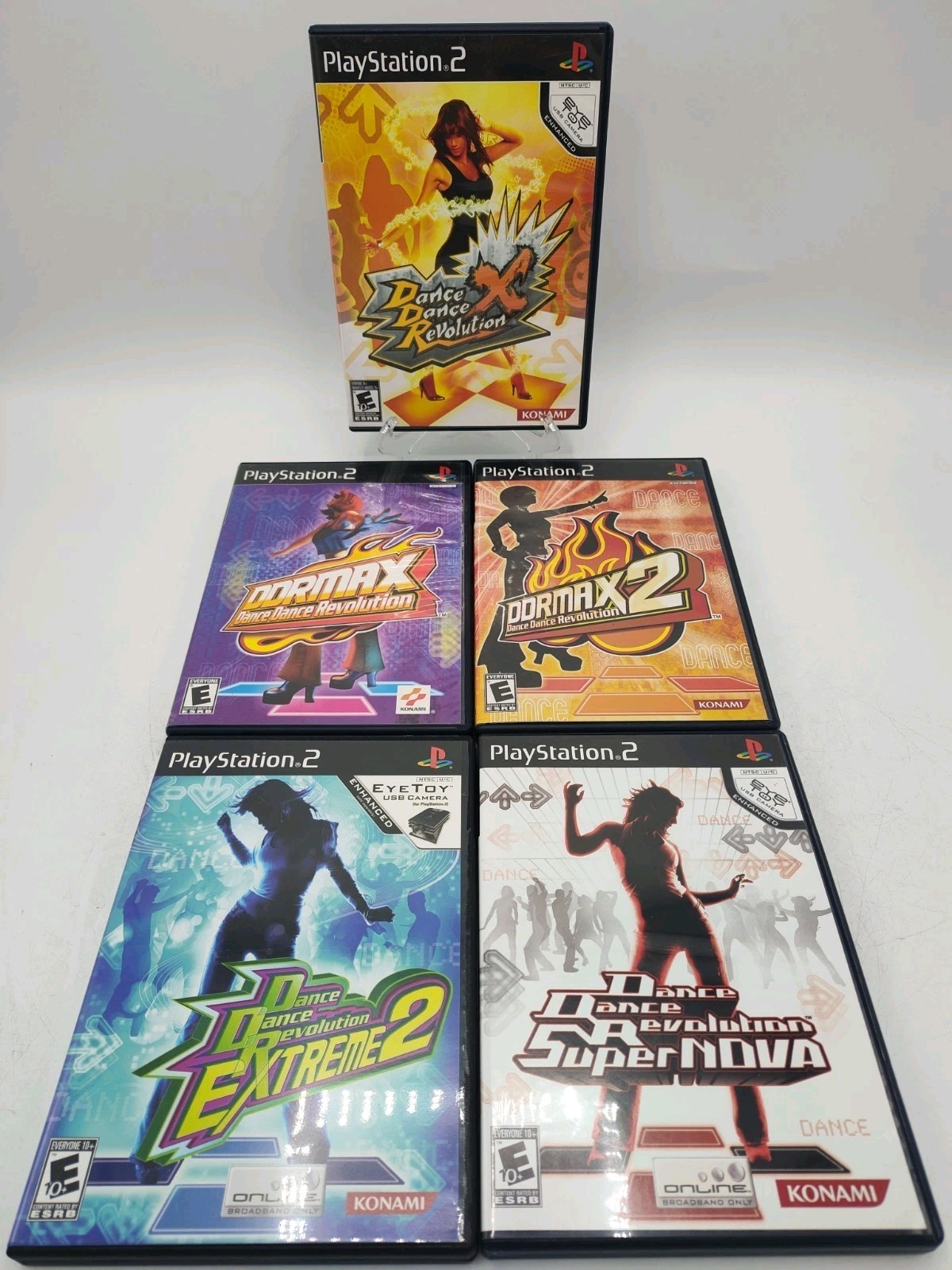 Dance Dance Revolution Mat + 5 Game Bundle For PlayStation 2 *VGC* CIB* Tested!