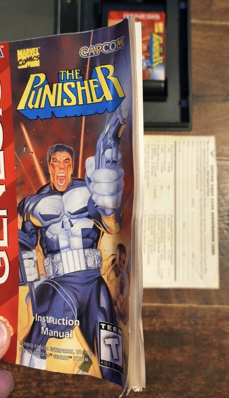 Punisher (Sega Genesis, 1994) Authentic With Box / Cartridge / Manual