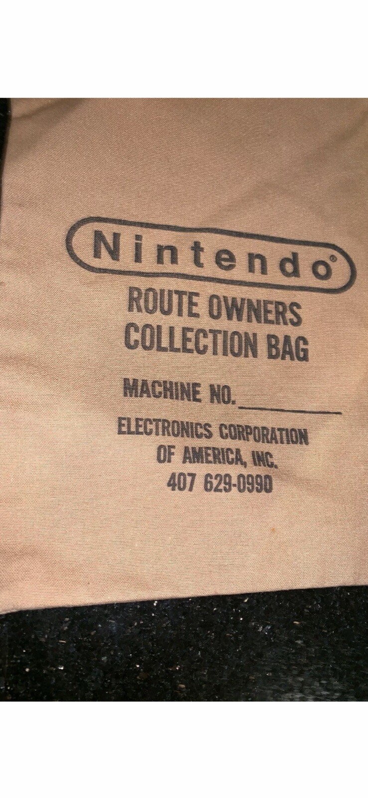Vintage Nintendo Route Owners Collection Bag Arcade Coin Bag ONLY Super Rare WOW