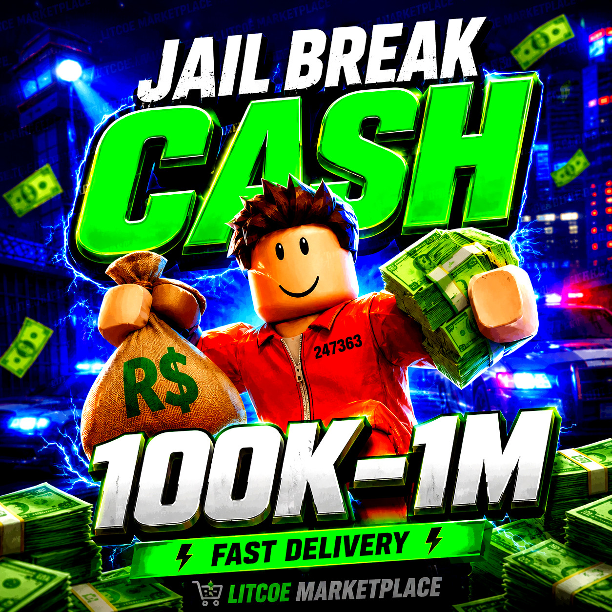 💰ROBLOX JAILBREAK CASH💰 | 💵100K-2.5M💵 | 🚚FAST DELIVERY🚚 | ✅TRUSTED✅