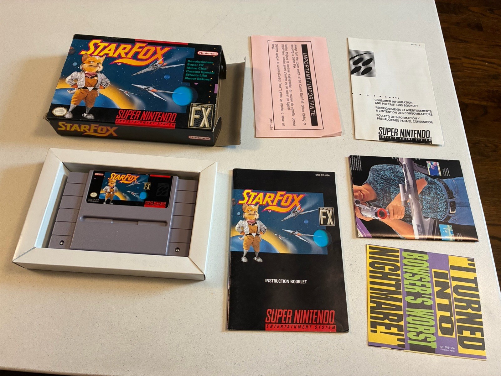 Star Fox (Super Nintendo, 1993) Authentic SNES Complete In Box CIB