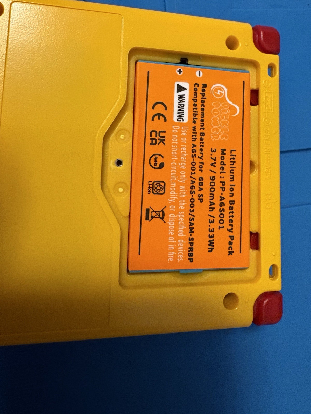 Pikachu Gameboy Advance Sp GBA SP —New IPS Screen—USBC W/ Audio—New Battery