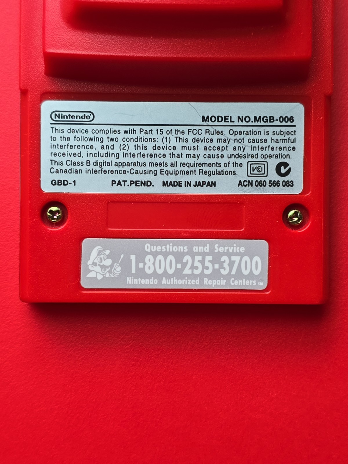 Nintendo Game Boy Camera MGB-006 Red Authentic Saves No Printer Cable