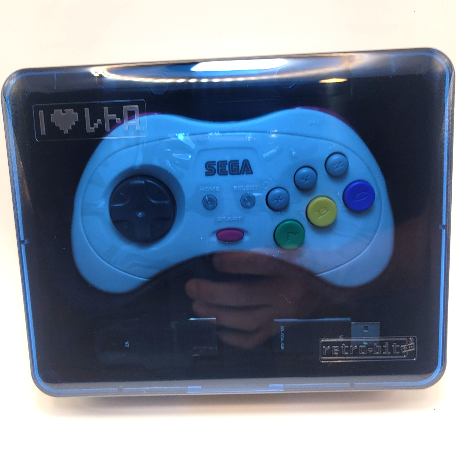 Retro-Bit 2.4GHz V2 Wireless Controller 8-Button Sega Saturn, Genesis Mini White