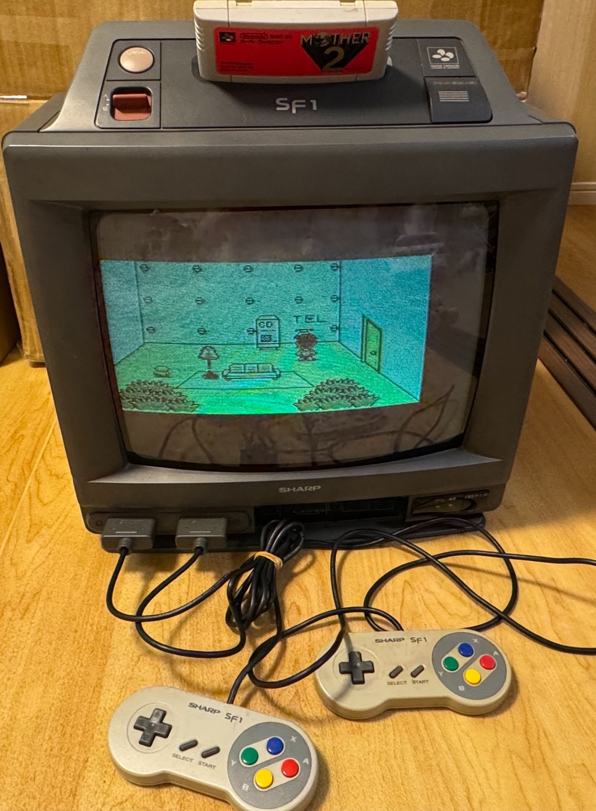 [In Very Good Condition] Rare Sharp Super Famicom SF1 14G-SF1 (with built-in CRT