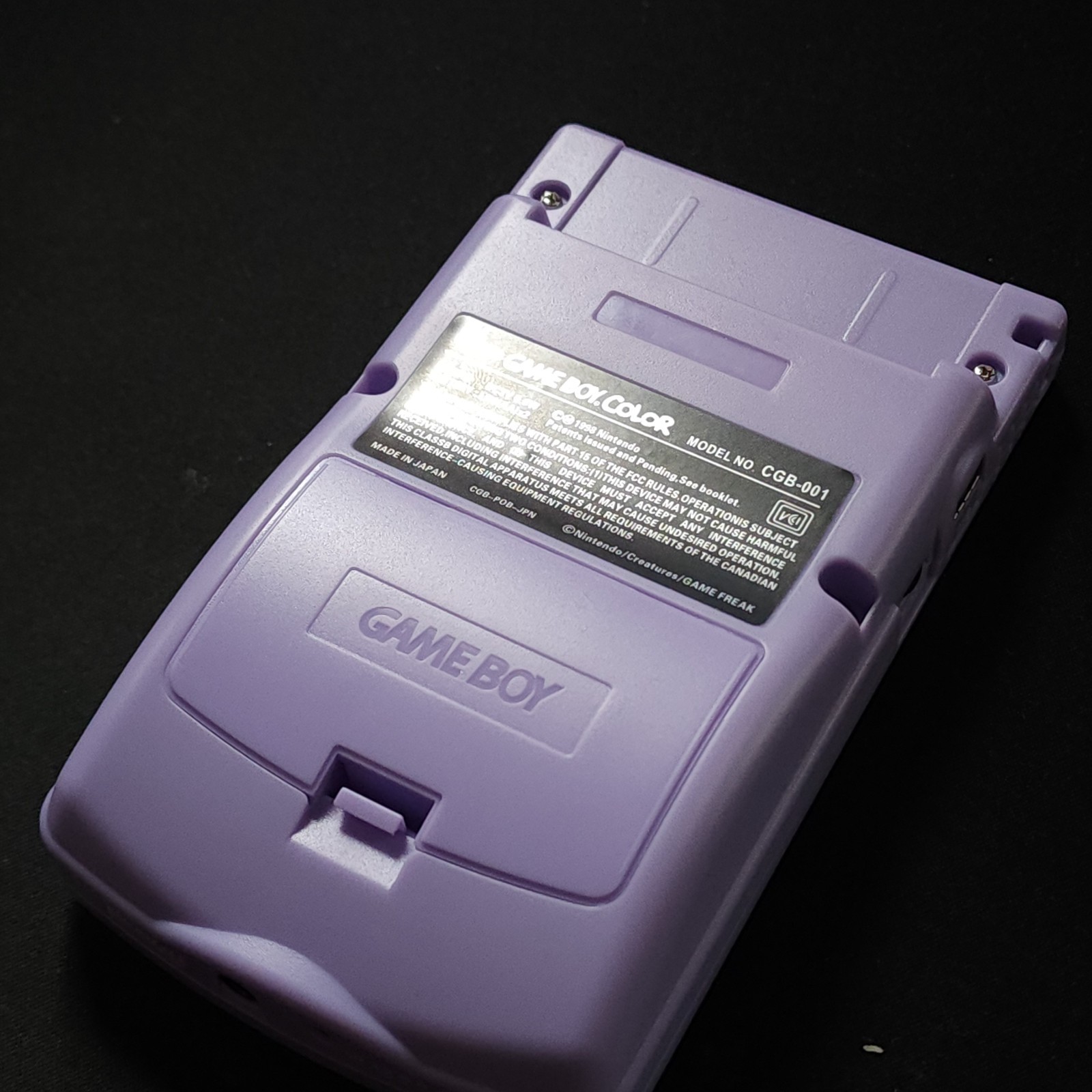 GameBoy Color GBC Lilac Backlit OLED Screen, Color Changing Buttons/Logo