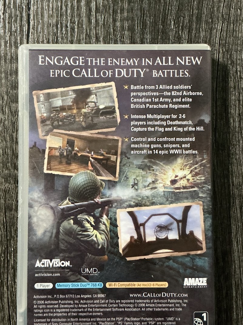 Call of Duty: Roads to Victory (Sony PSP, 2007) Complete In Box Tested & Working