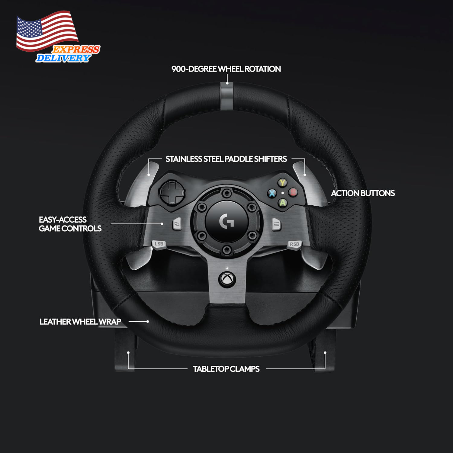 920 Driving Force Racing Wheel and Floor Pedals Real Force Feedback