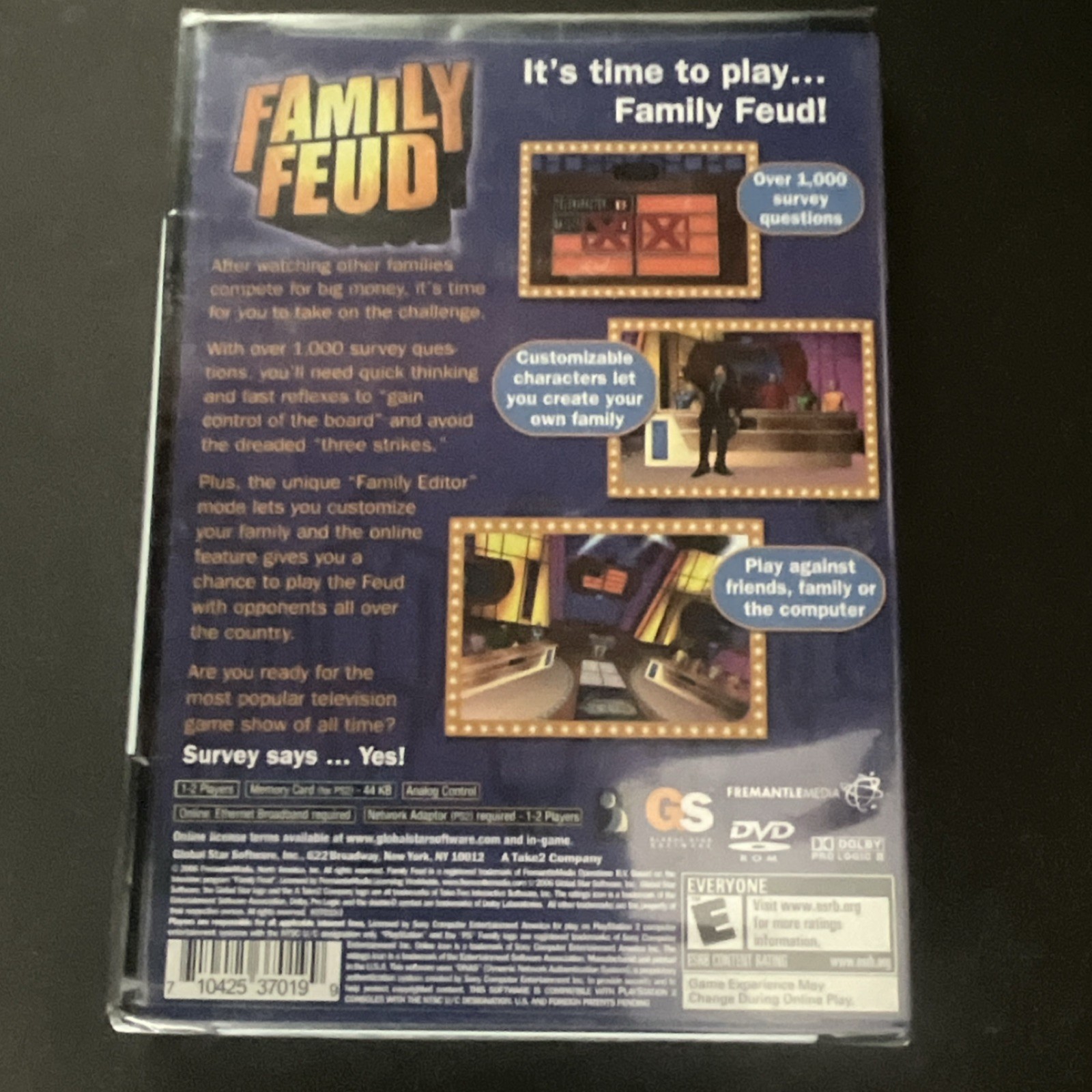 GLOBAL Star Software Family Feud Sony PlayStation 2 PS2 Quiz Game 2006 E Rated