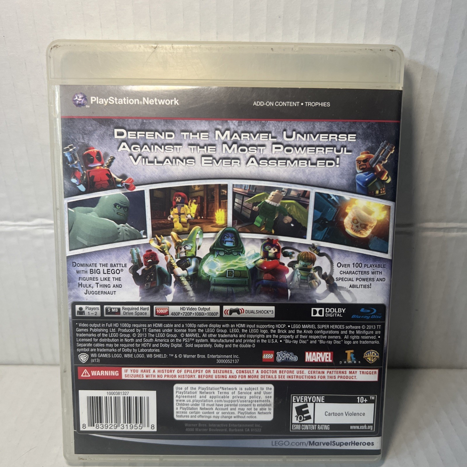 LEGO Marvel Super Heroes Sony PlayStation 3 PS3 Greatest Hits Game