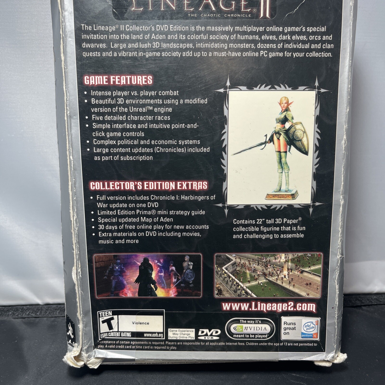 Lineage II 2 Chaotic Chronicle Collector’s DVD Edition 2004 NTSC MEDIUM Box NEW