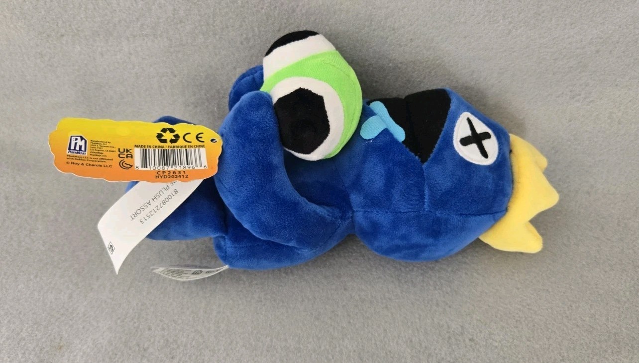 Rainbow Plush Blue Friends (8 Inch) Holding Green