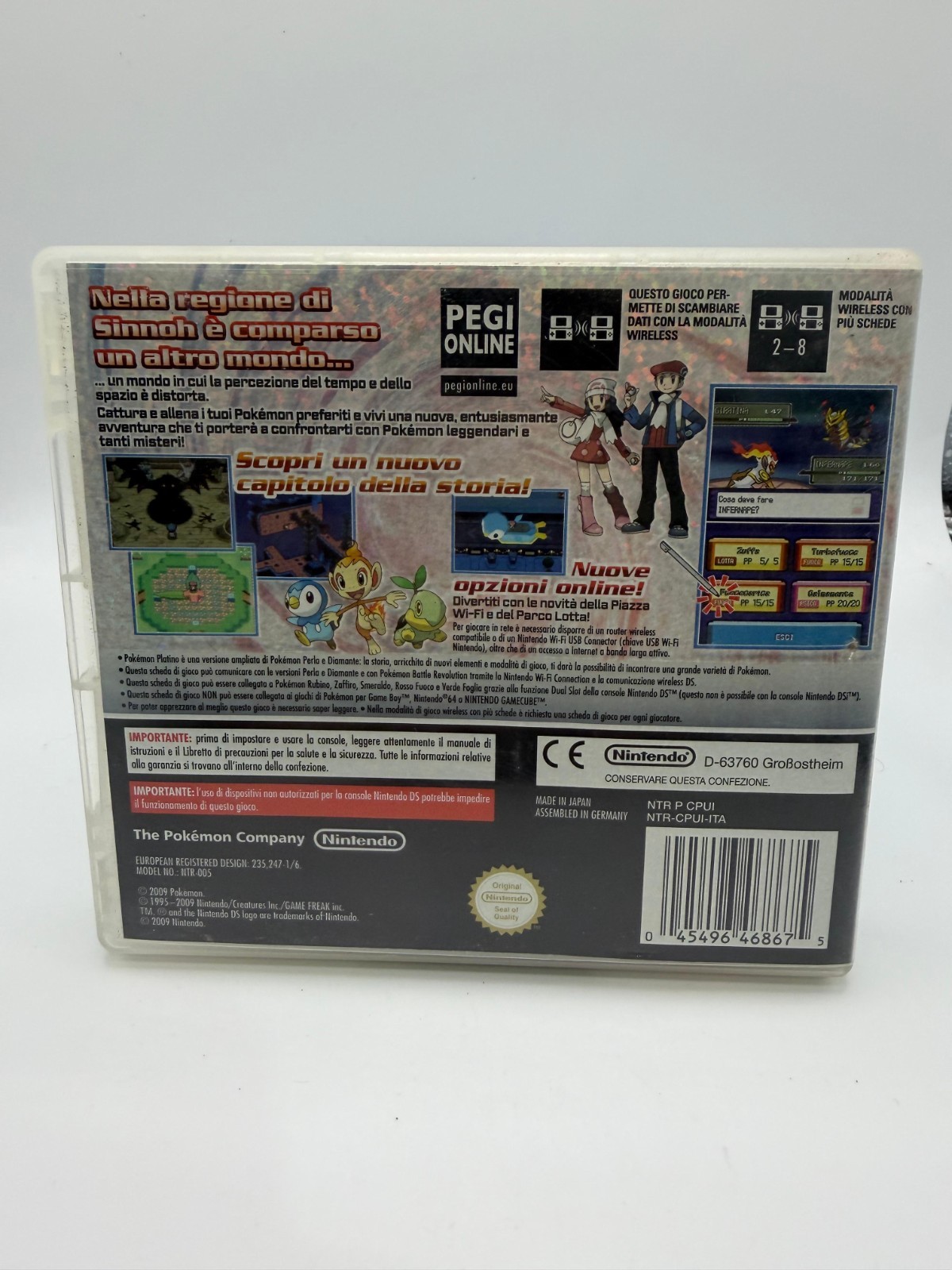 Pokemon Platinum Nintendo DS 2DS 3DS Nds Game WORKING ita ITALIAN ORIGINAL