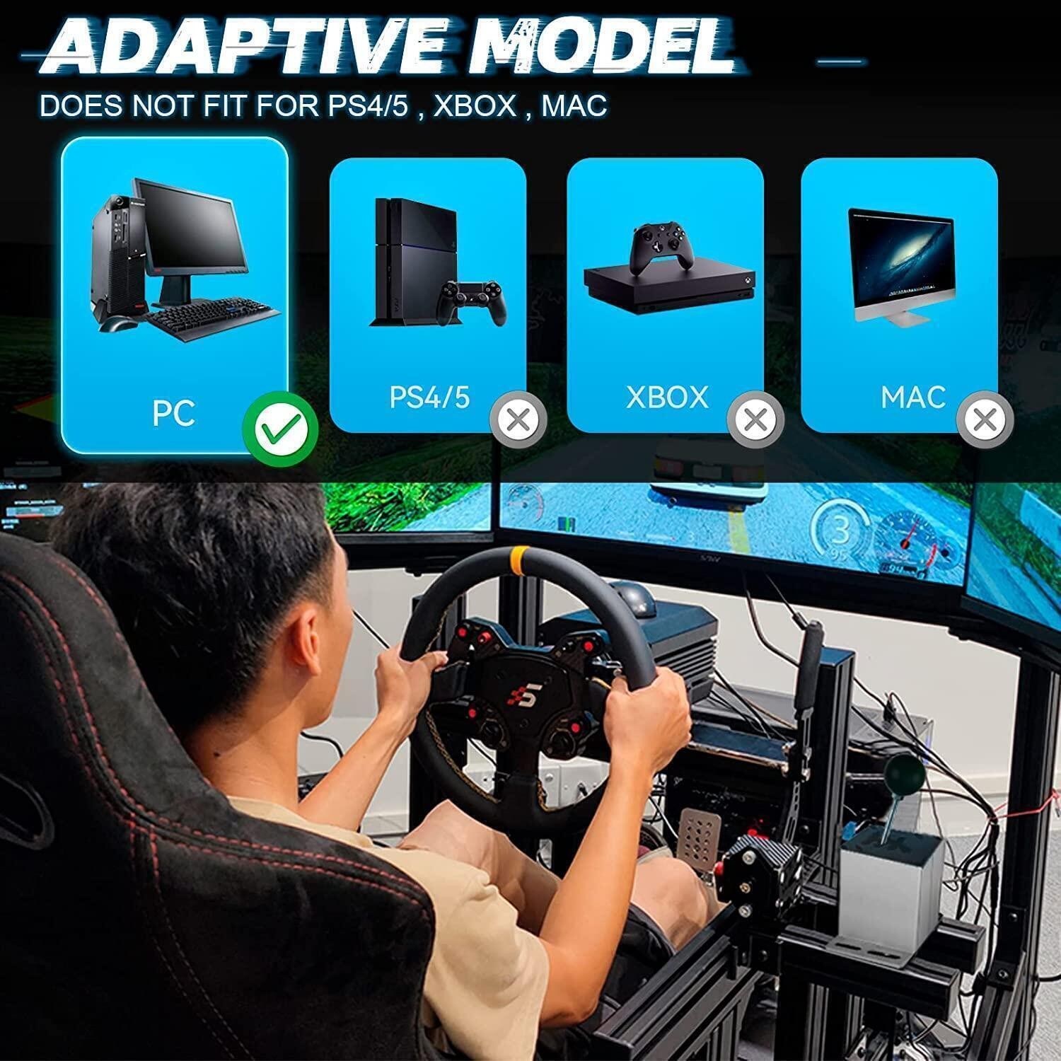 USB PC H Gear Shifter 7+R Sim Racing Game For Logitech G29 G27 G25 Thrustmaster