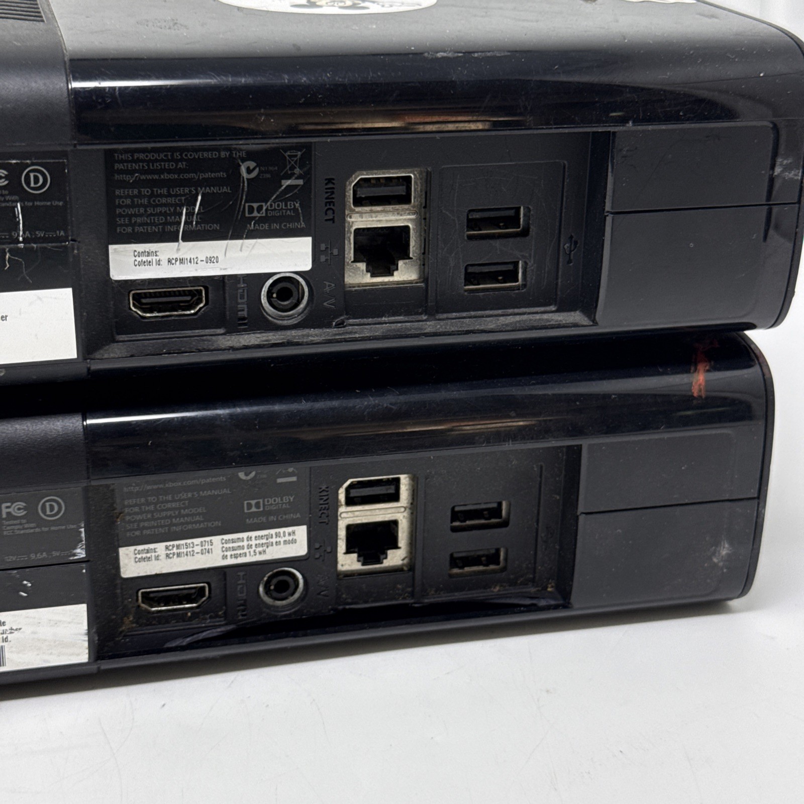 Lot Of 2 Broken Microsoft XBox 360 E Console 1538 Parts Only/Repair No HDD