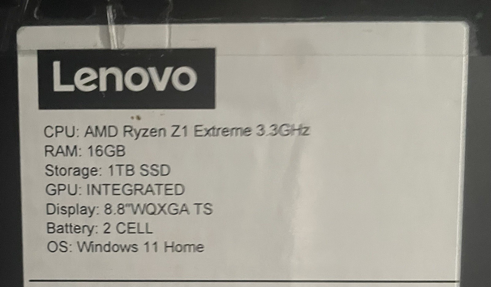Lenovo Legion Go 8.8” AMD Ryzen Z1 Extreme 16GB RAM 1TB SSD