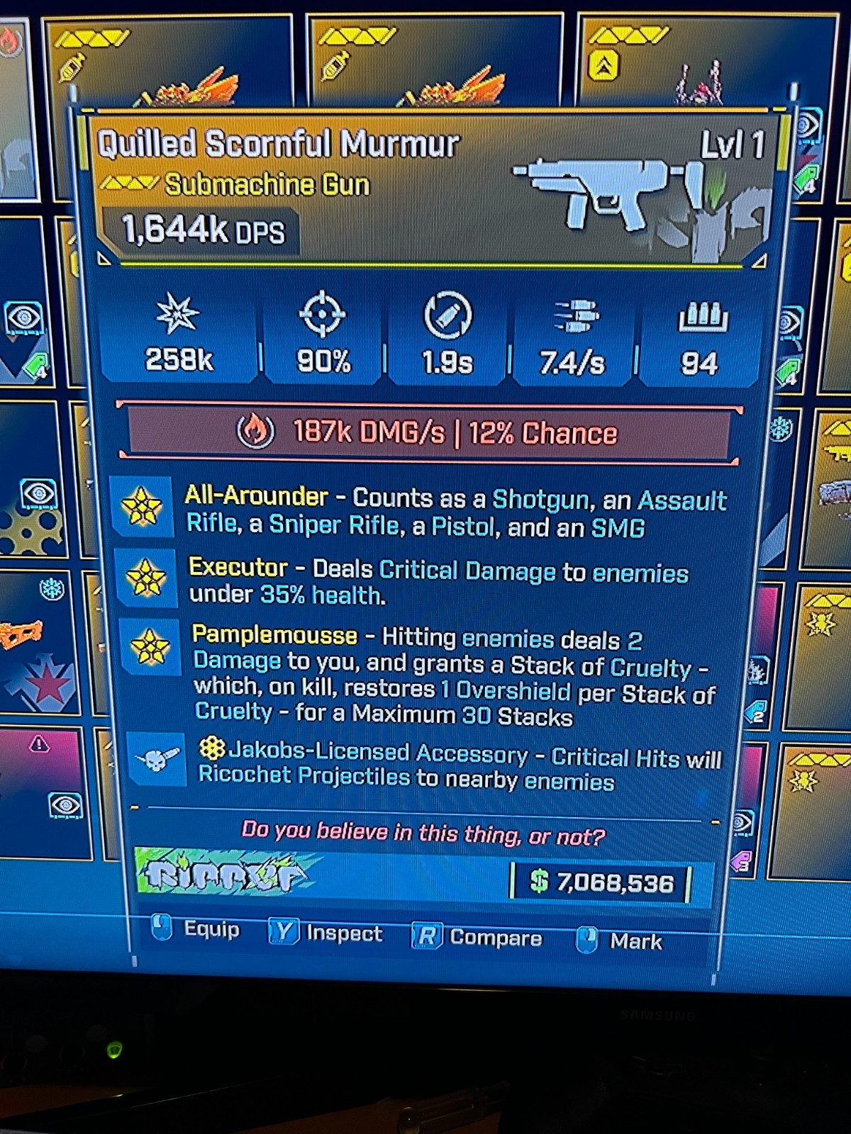 Borderlands 4✨ MODDED LEVEL 1 ONE 1644K DPS RIPPER ROCKET AR BL4 ✅PC-PS-XBOX✨