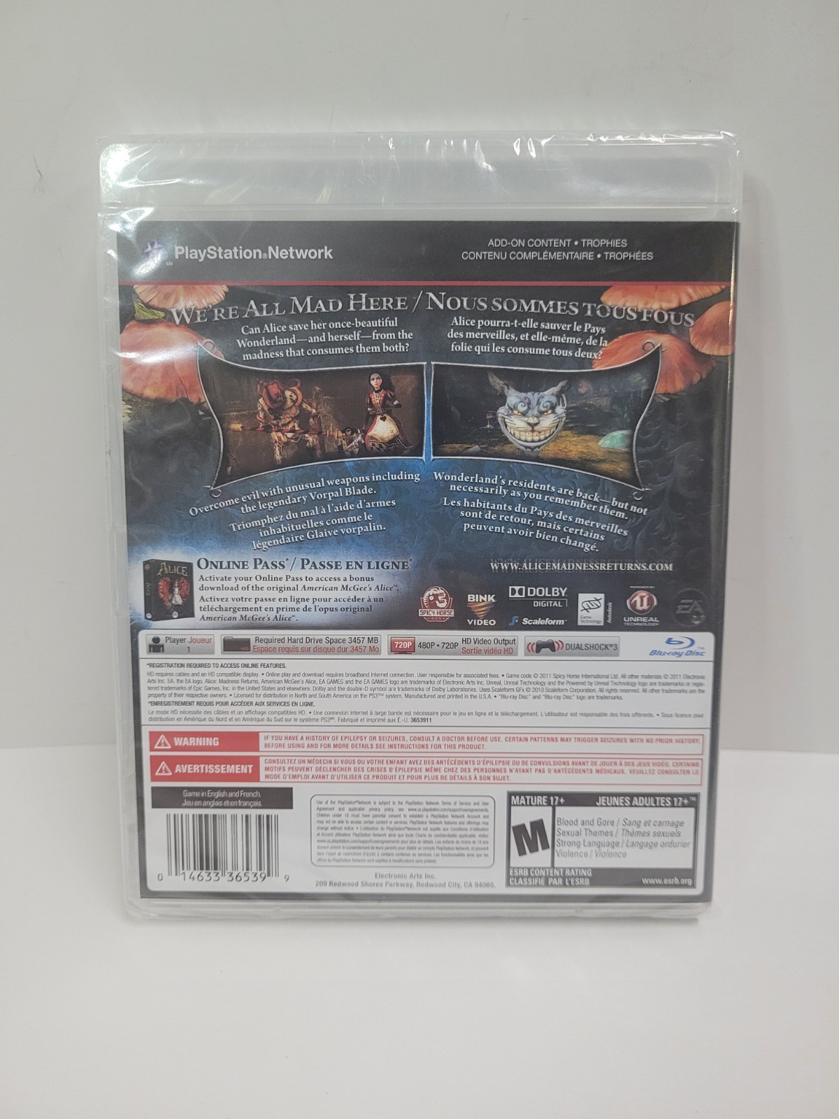 Alice : Madness Returns – Playstation PS3 – NEW / Sealed