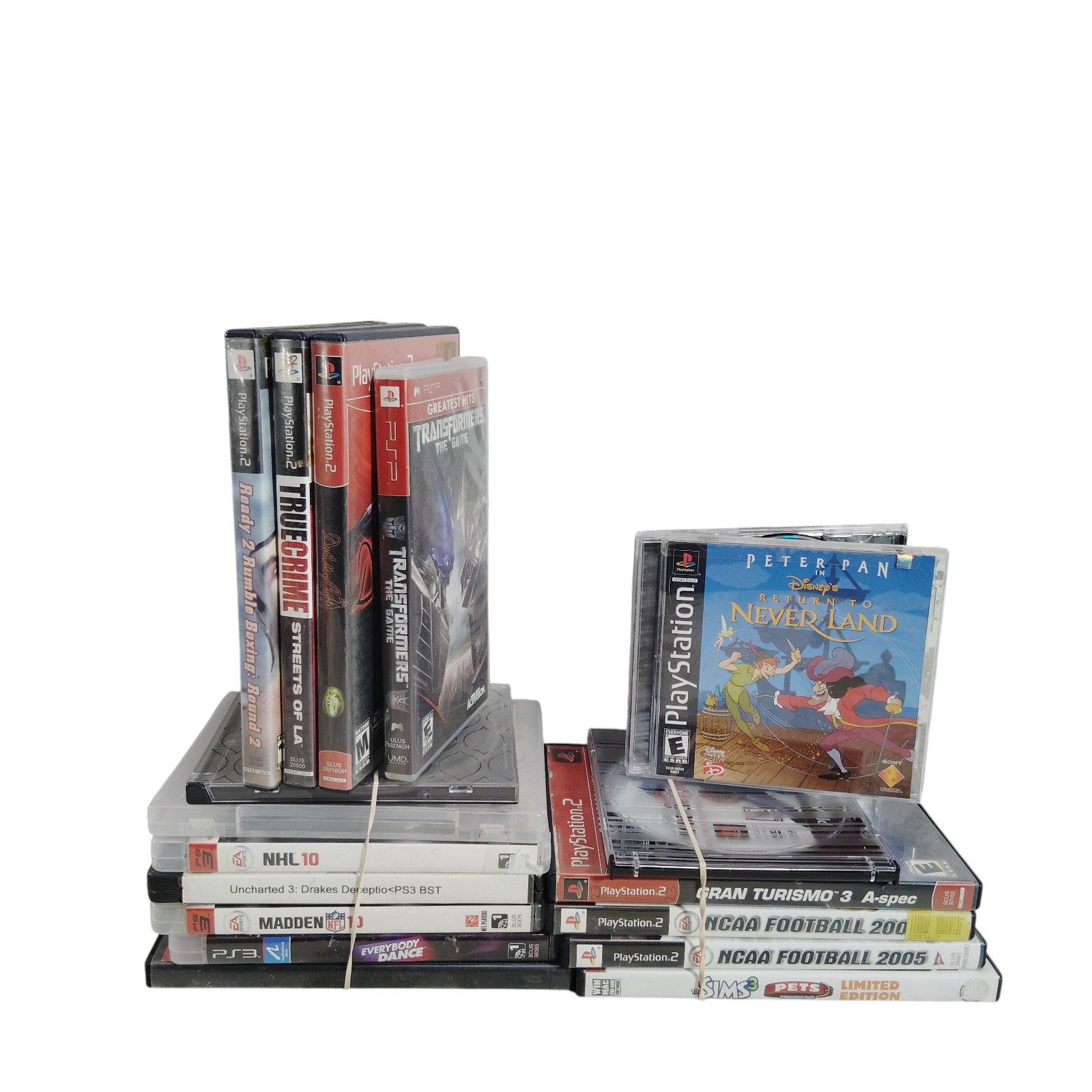 Lot of 17 Playstation 1-2-3 Video Games Neverland Madden NCAA Football & Cases