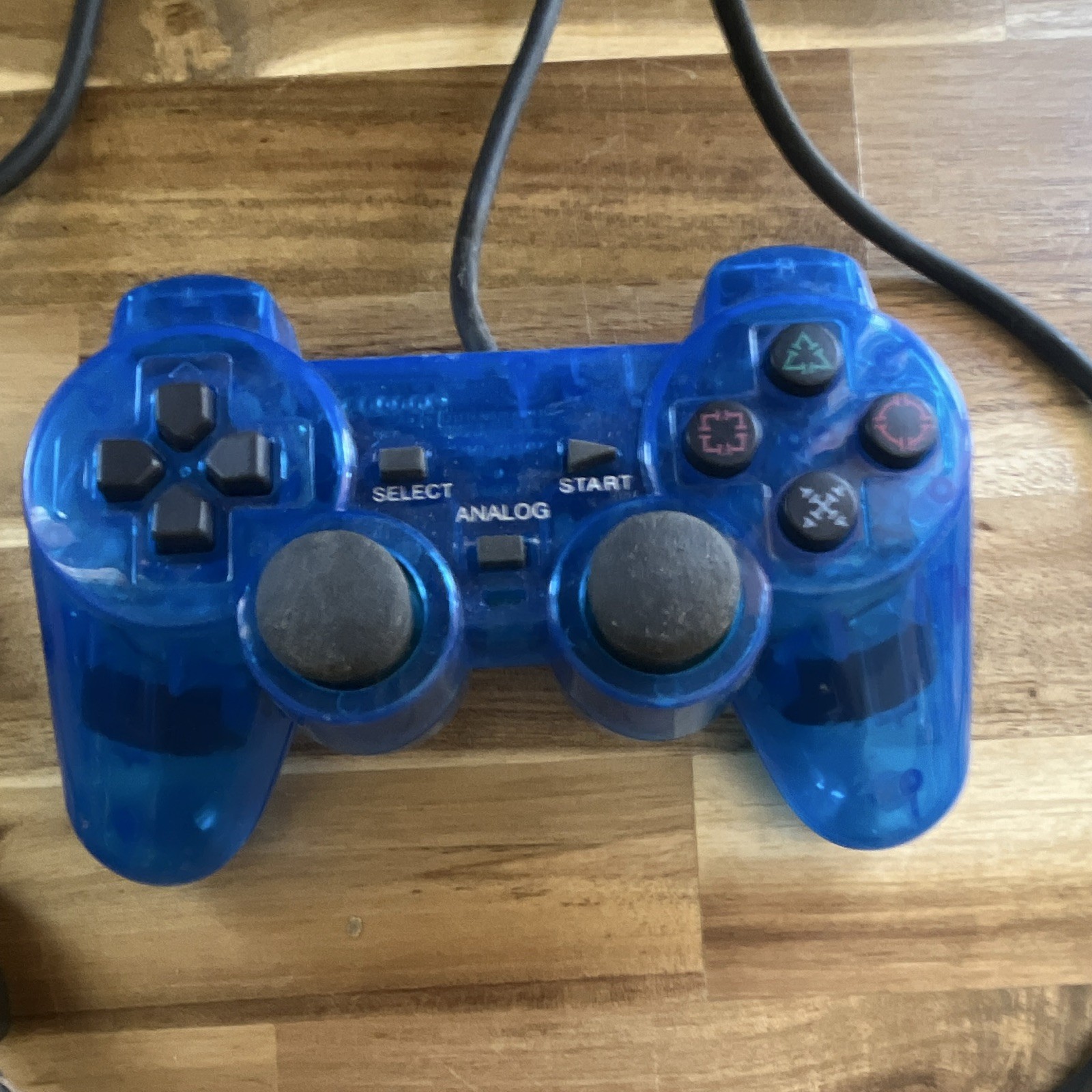 Blue Transparent Wired Analog Controller for Sony PlayStation 1/2 PS1 PS2 5-9ft
