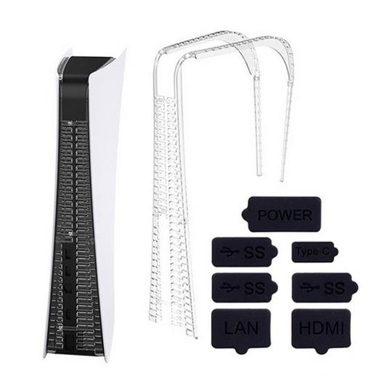 1 Set Dust Cover for PS5 Console Dust Plugs USB HDMI Interface Anti-dust Cover y