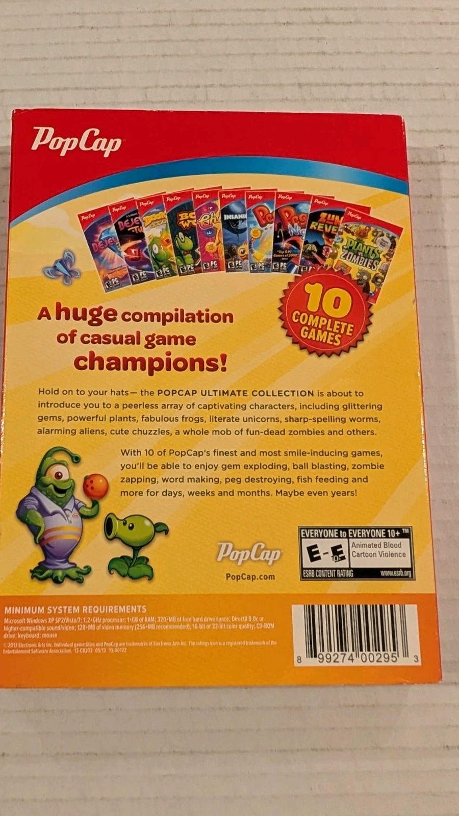 PopCap Ultimate Collection PC CD-ROM 10 Games Plants vs Zombies Peggle Slipcover
