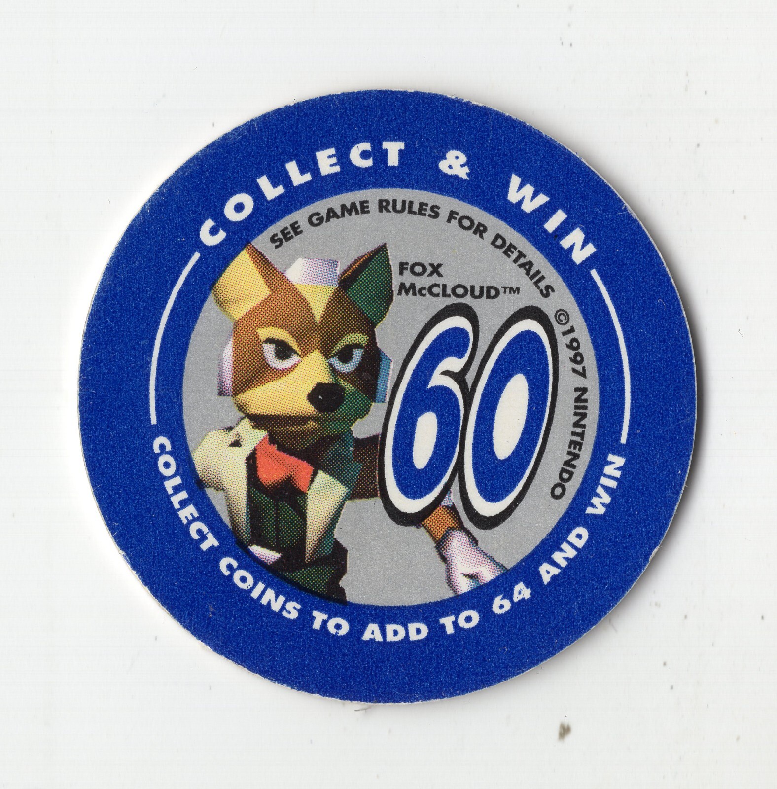 Taco Bell Score 64 1997 Fox McCloud Star Fox 64 Nintendo 64 Game Coin