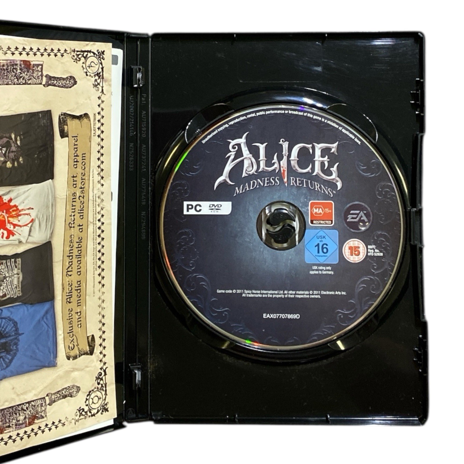 Alice Madness Returns PC DVD-ROM Game EA 2011 Complete MA15+ Horror Fanatasy