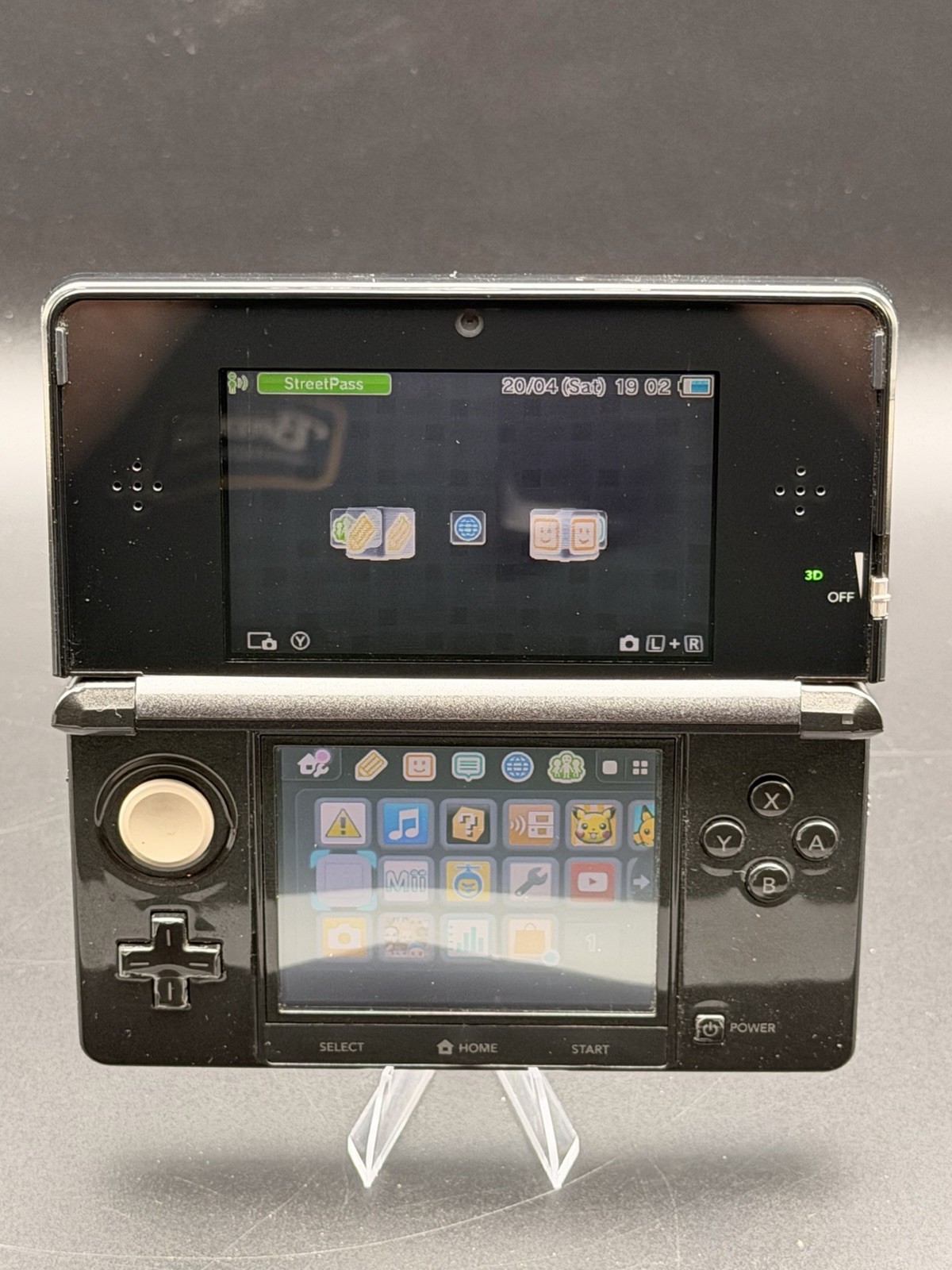 Nintendo 3DS Cosmo Black Console Tested Working European (PAL) TESTED