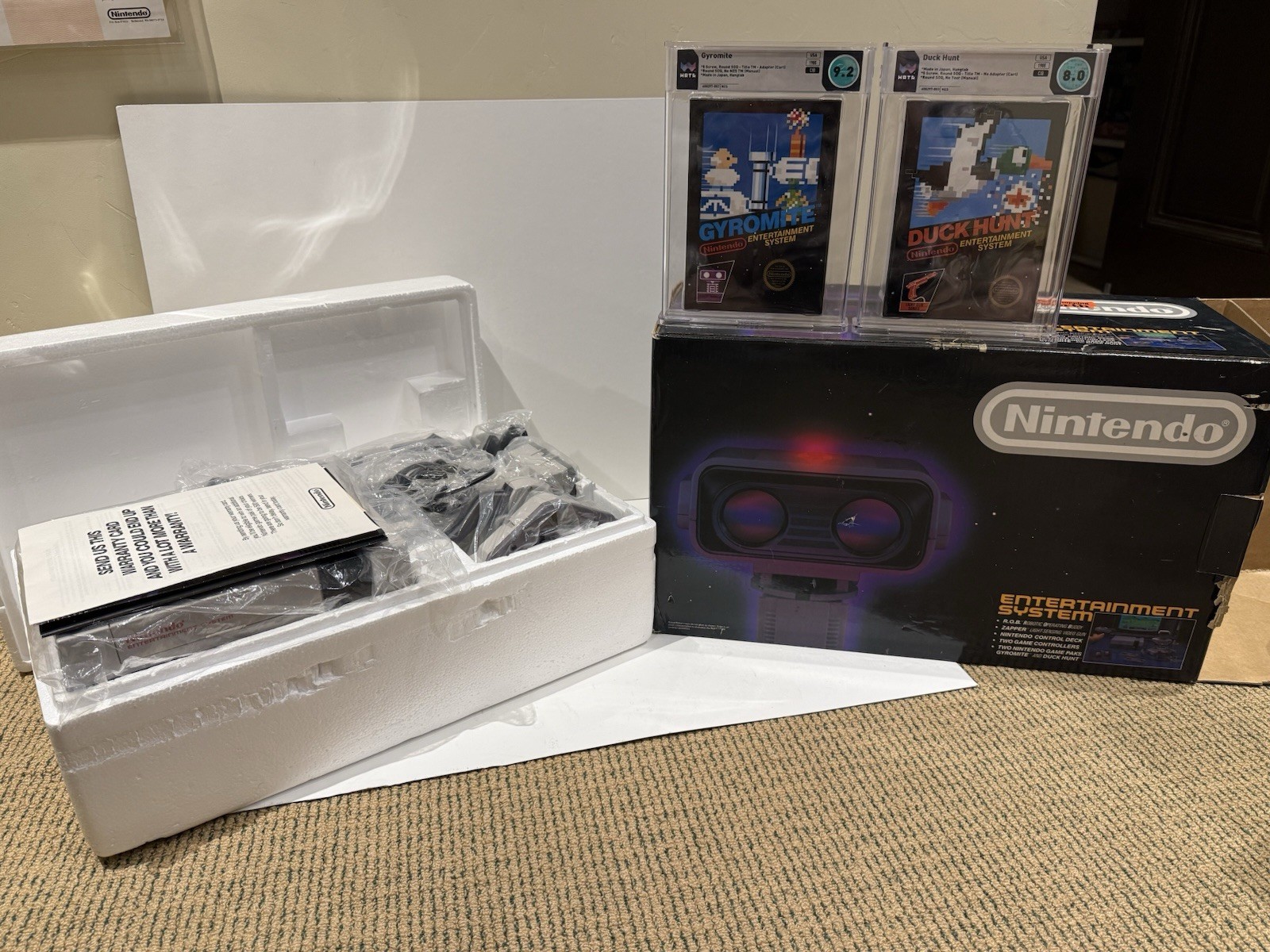 Nintendo NES Test Market Deluxe Set 100% Complete, Matte Sticker Games, Warranty