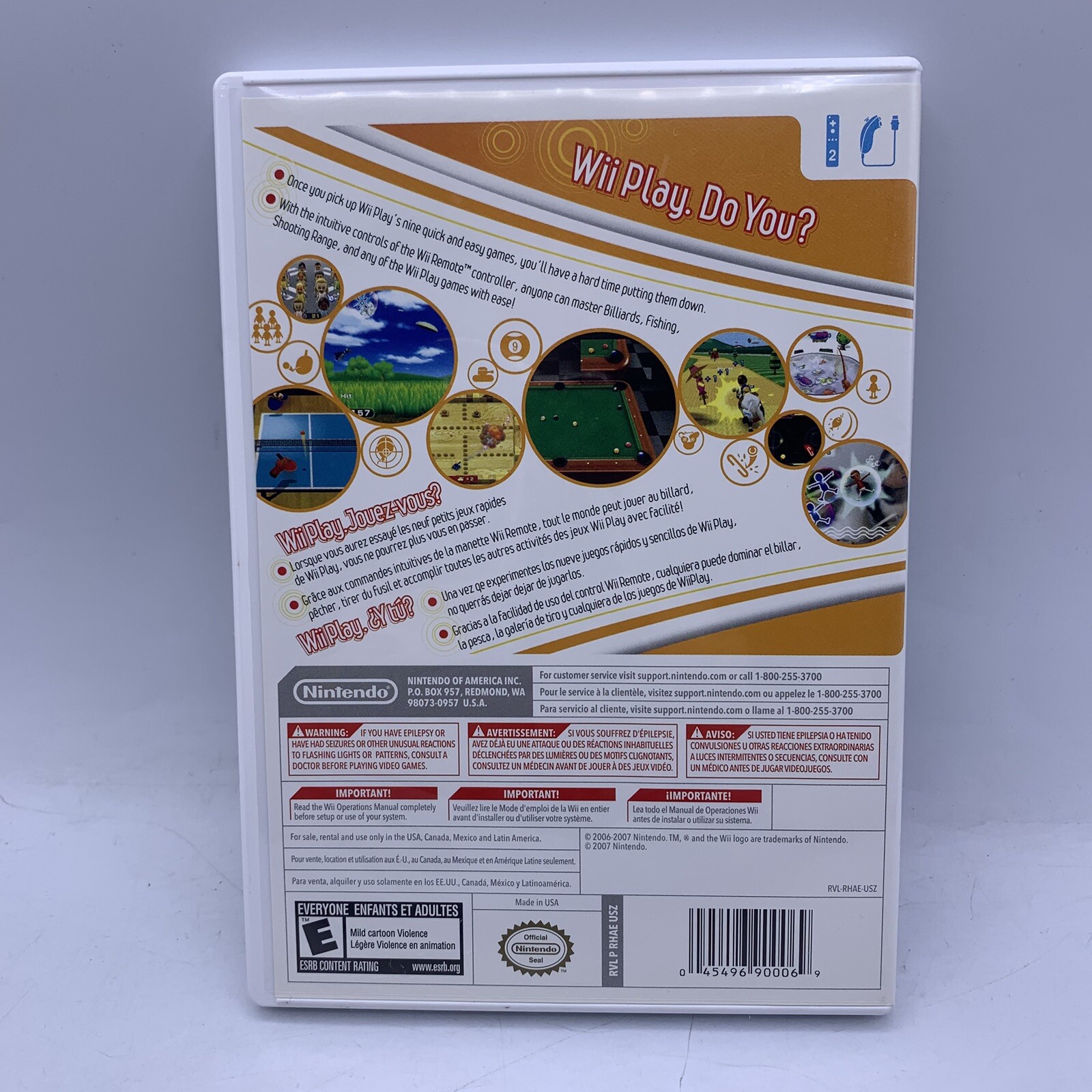 Wii Play (Nintendo Wii, 2007) Complete with Manual CIB Refurbished – Good